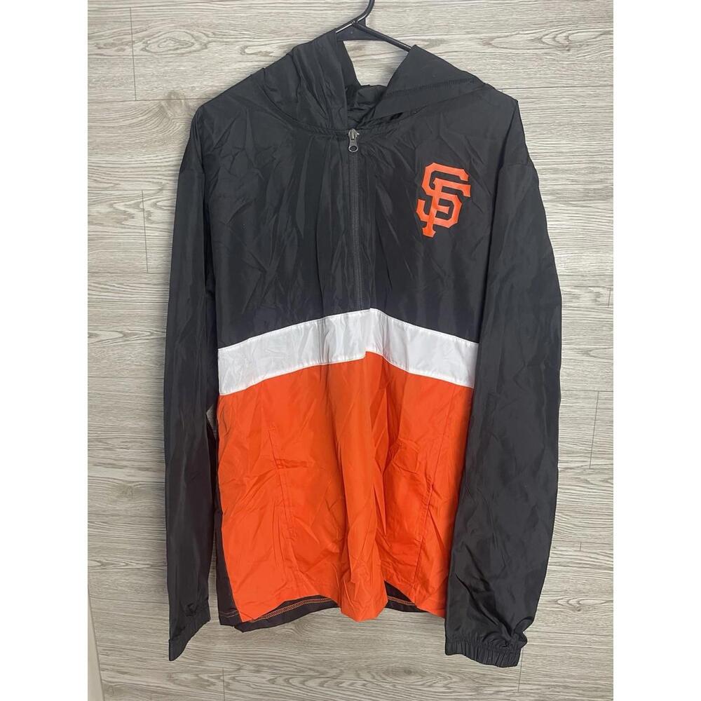 MLB San Francisco Giants 1/4 Zip Windbreaker Jacket Size L